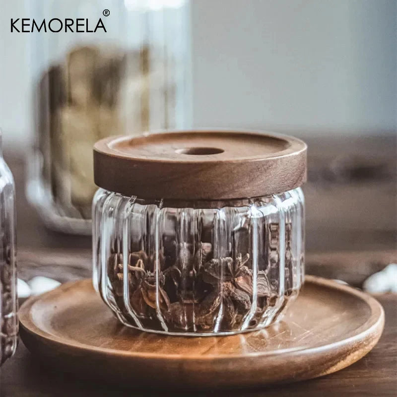 Glass Jars with Airtight Wooden Lids – 500ml to 1500ml 