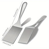 Spatules en inox sur fond blanc avec dimensions