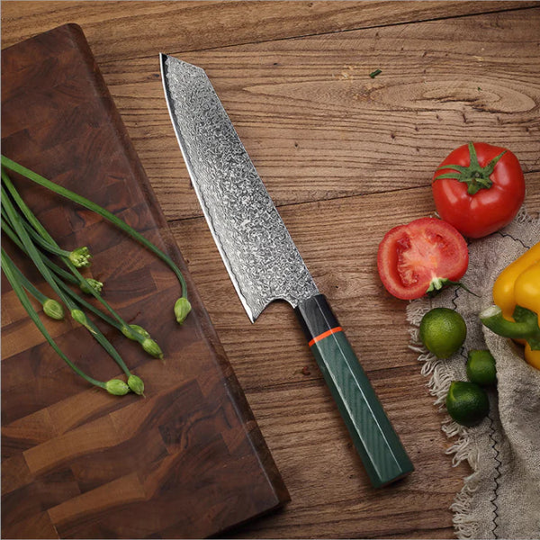 Japanese Chef's Knife in 74-Layer Damascus Steel - 20cm Blade