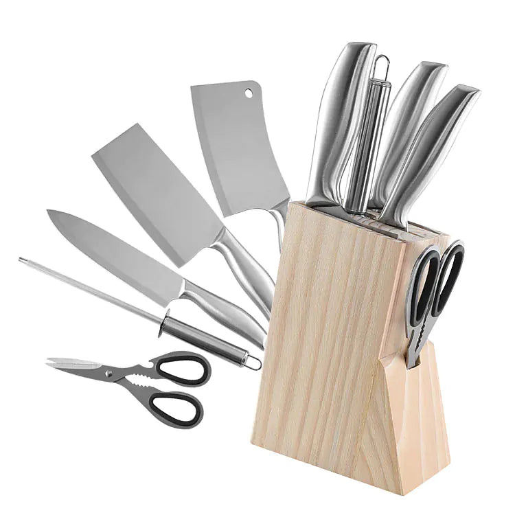 Set de Couteaux, Ciseaux et Fusil • Inox Premium • Coffret Bois