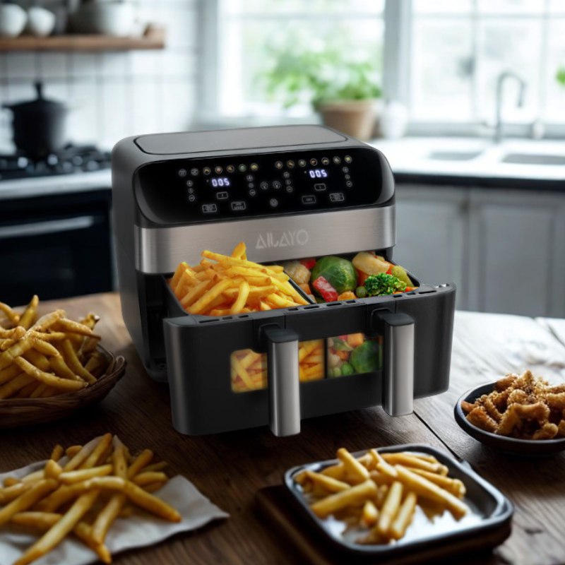 Air Fryer 10L double compartiment – 2600W, 12 programmes