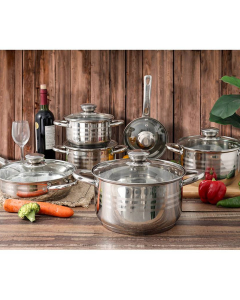 12-Piece All Stainless Steel Cookware Set 1/18" – Premium Series