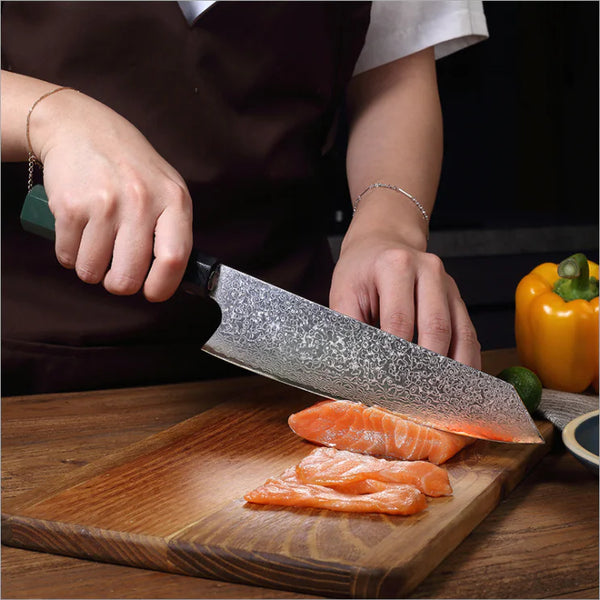 Japanese Chef's Knife in 74-Layer Damascus Steel - 20cm Blade