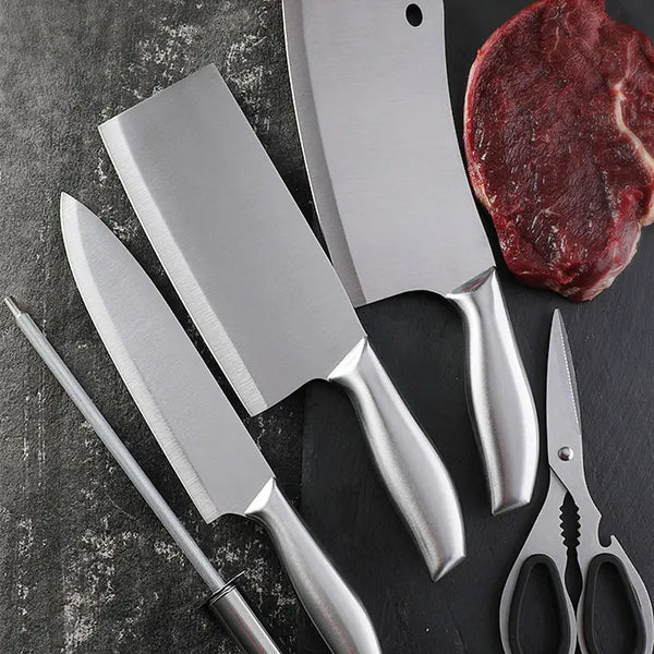 Knife, Scissors and Rifle Set • Premium Stainless Steel • Wooden Box