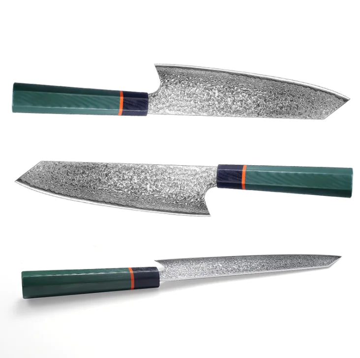 Couteau de Chef Japonais en Acier Damas 74 Couches - Lame 20 cm