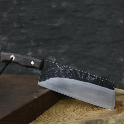 Nakiri Chef's Knife – Manganese Steel &amp; Ebony Handle
