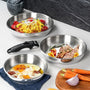 Removable Stainless Steel Frying Pans – Set of 20/24/28 cm