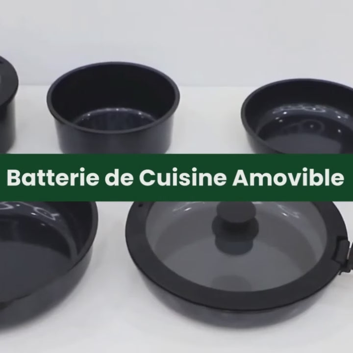 Présentation gamme batterie de cuisine amovible version noire