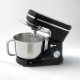 Robot patissier noir sur fond blanc 